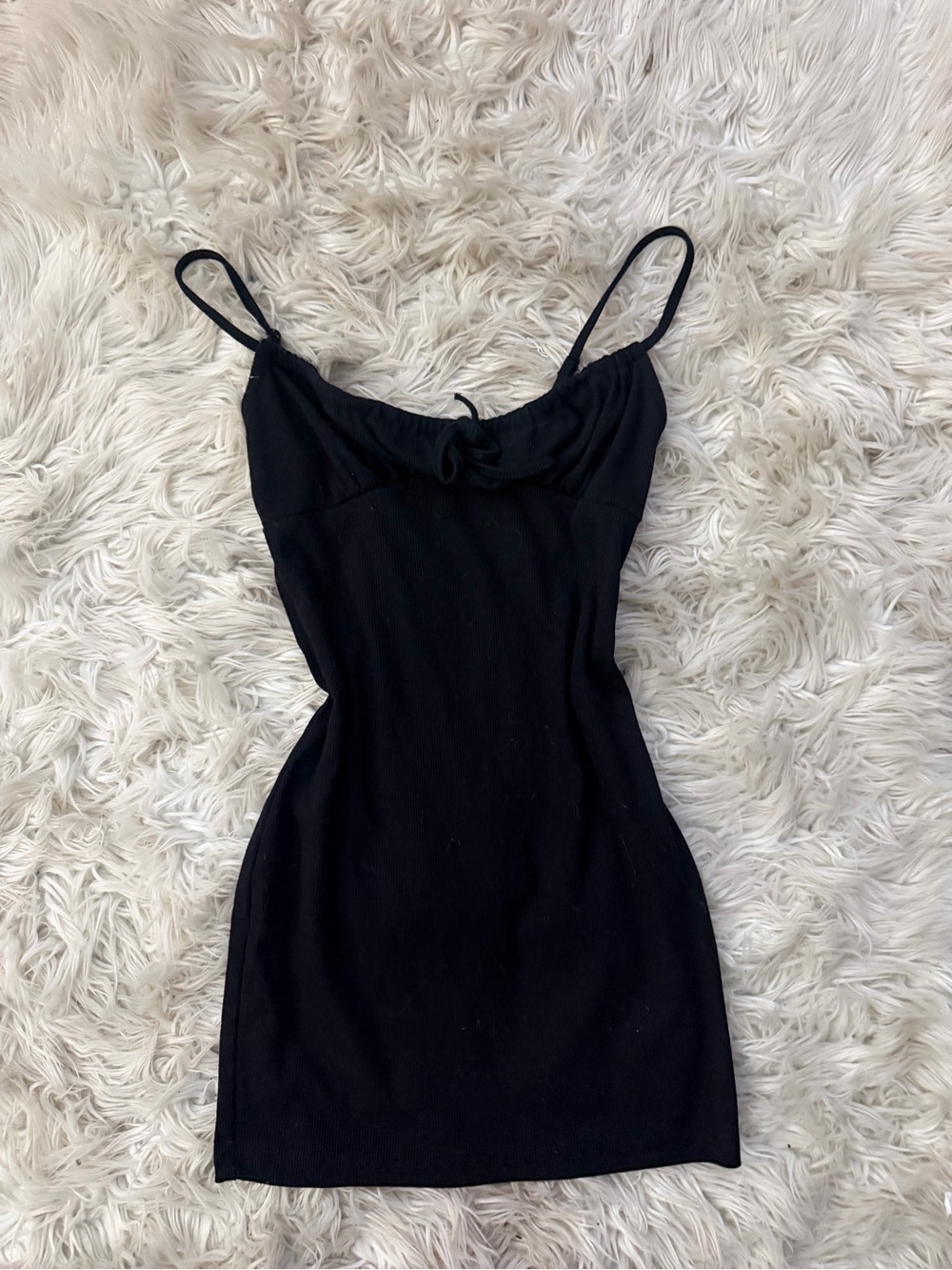 SHEIN Black Spaghetti Strap Tie-Front Mini Dress